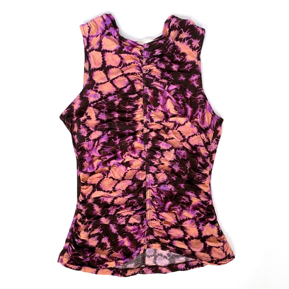 ULLA JOHNSON Tie-Dye Print V-Neck Tank Top